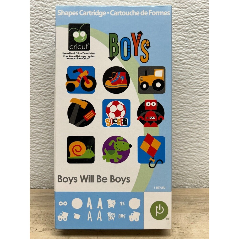 Cricut Boys Will Be Boys Provo Craft Shapes Cartridge Set